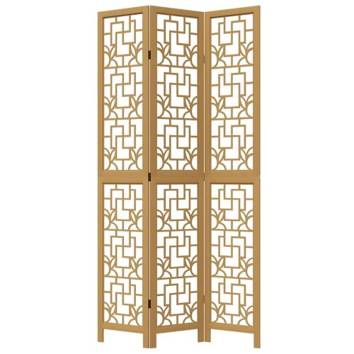  3 paneles barna tömör császárfa térelválasztó