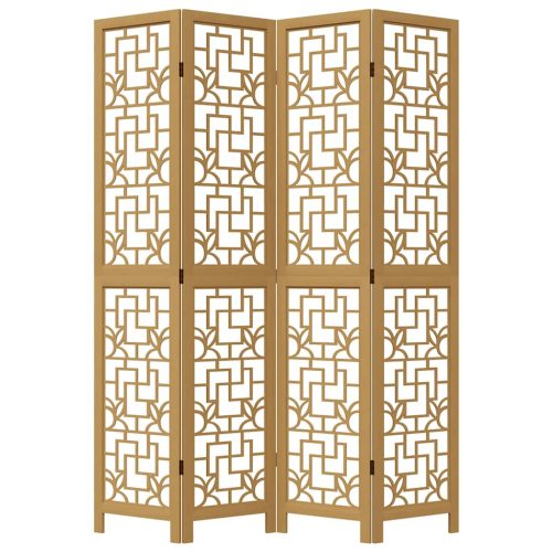  4 paneles barna tömör császárfa térelválasztó