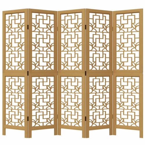  5 paneles barna tömör császárfa térelválasztó