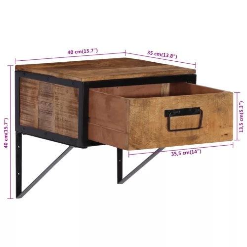  tömör mangófa éjjeliszekrény 40 x 35 x 40 cm