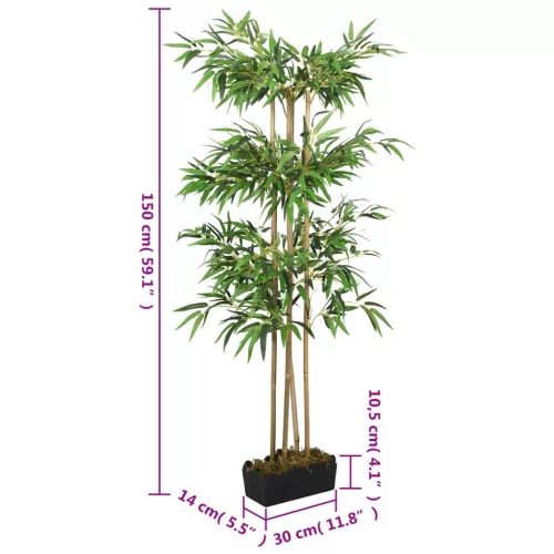  zöld mű bambuszfa 988 levéllel 150 cm