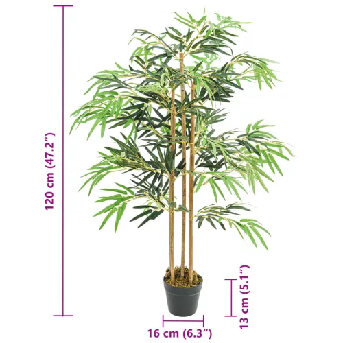  zöld mű bambuszfa 730 levéllel 120 cm