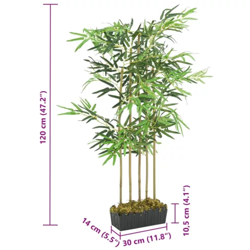  zöld mű bambuszfa 730 levéllel 120 cm