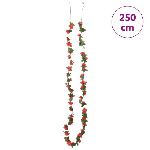  6 db tavaszi piros karácsonyi virágfüzér 250 cm