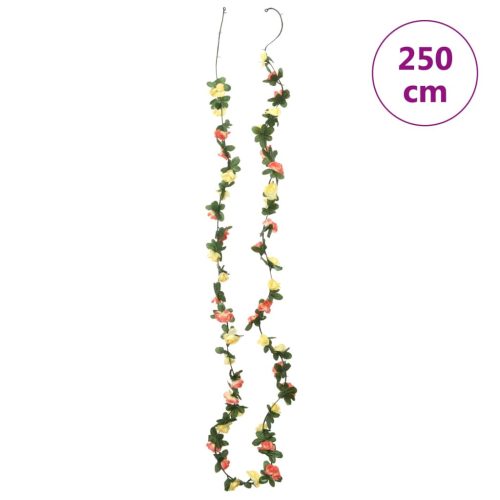  6 db tavaszi naplemente-piros karácsonyi virágfüzér 250 cm