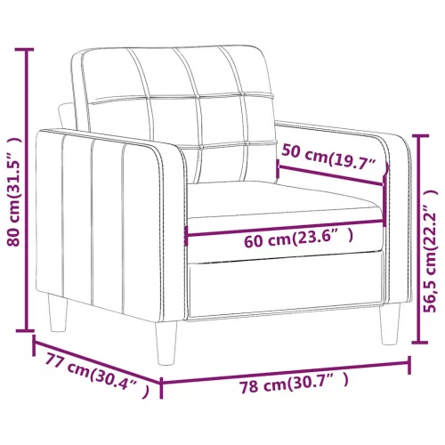  világosszürke szövet kanapéfotel 60 cm