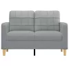  kétszemélyes világosszürke szövetkanapé 120 cm