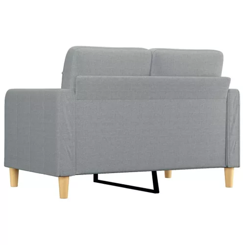  kétszemélyes világosszürke szövetkanapé 120 cm
