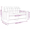  kétszemélyes sötétszürke szövetkanapé 120 cm