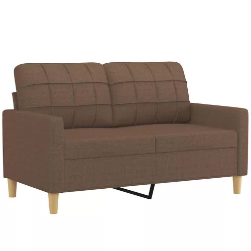  kétszemélyes barna szövetkanapé 120 cm