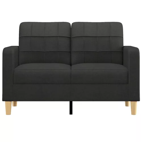  kétszemélyes fekete szövetkanapé 120 cm
