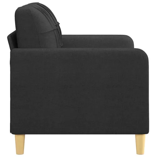 kétszemélyes fekete szövetkanapé 120 cm