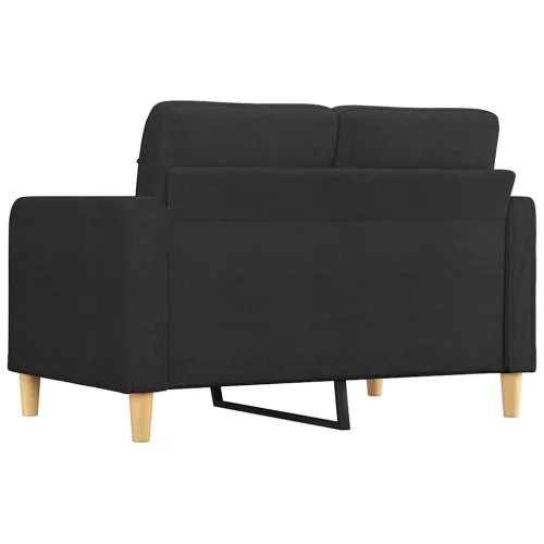  kétszemélyes fekete szövetkanapé 120 cm