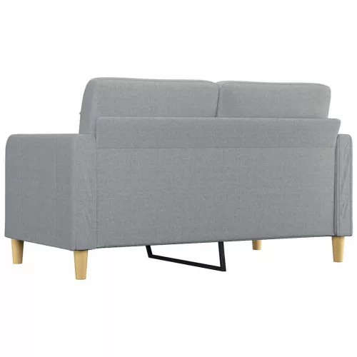  kétszemélyes világosszürke szövetkanapé 140 cm