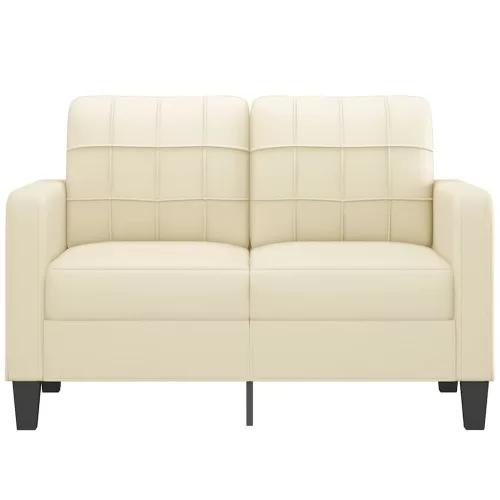  2 személyes krémszínű műbőr kanapé 120 cm