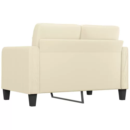  2 személyes krémszínű műbőr kanapé 120 cm