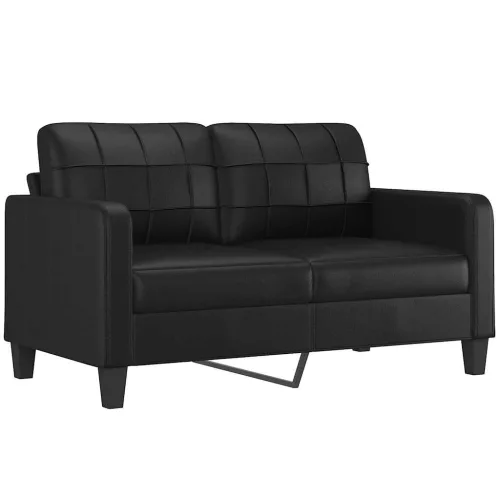  2 személyes fekete műbőr kanapé 140 cm