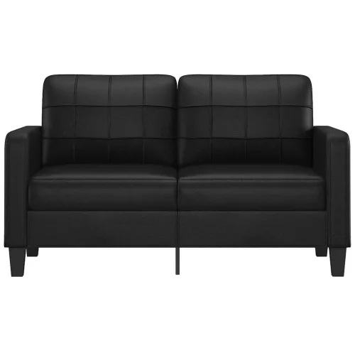  2 személyes fekete műbőr kanapé 140 cm