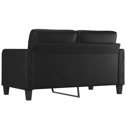  2 személyes fekete műbőr kanapé 140 cm