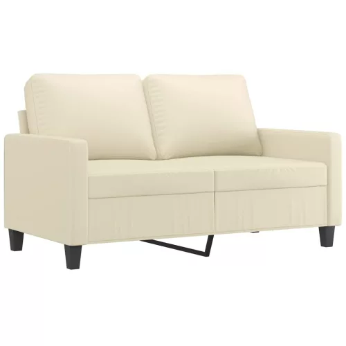  2 személyes krémszínű műbőr kanapé 120 cm