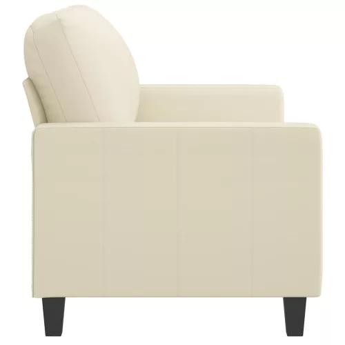  2 személyes krémszínű műbőr kanapé 120 cm