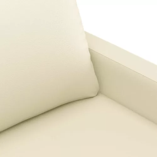  2 személyes krémszínű műbőr kanapé 120 cm