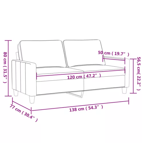 kétszemélyes sötétszürke szövetkanapé 120 cm