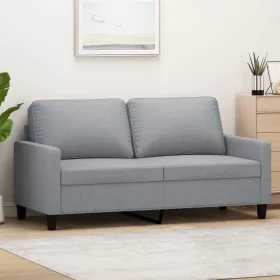  kétszemélyes világosszürke szövetkanapé 140 cm