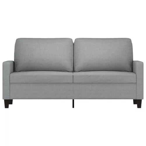  kétszemélyes világosszürke szövetkanapé 140 cm