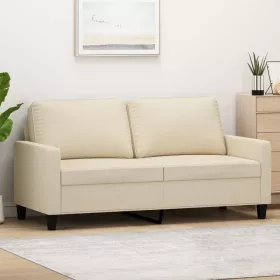  kétszemélyes krémszínű szövetkanapé 140 cm