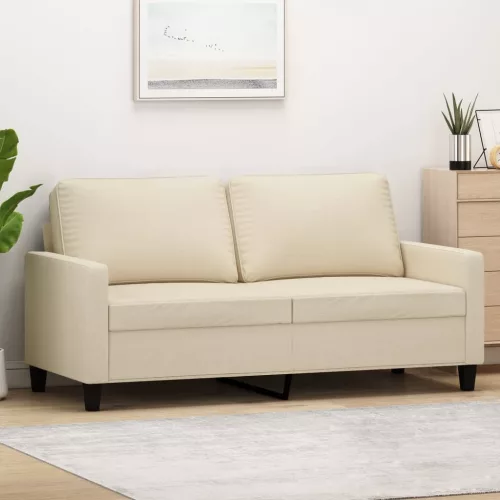  kétszemélyes krémszínű szövetkanapé 140 cm