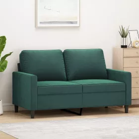  kétszemélyes sötétzöld bársony kanapé 120 cm