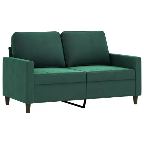  kétszemélyes sötétzöld bársony kanapé 120 cm