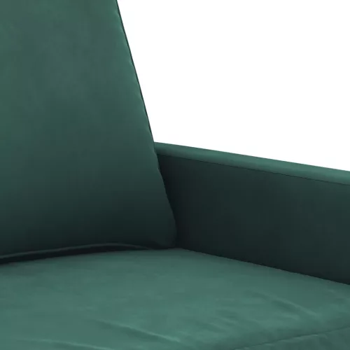  kétszemélyes sötétzöld bársony kanapé 120 cm