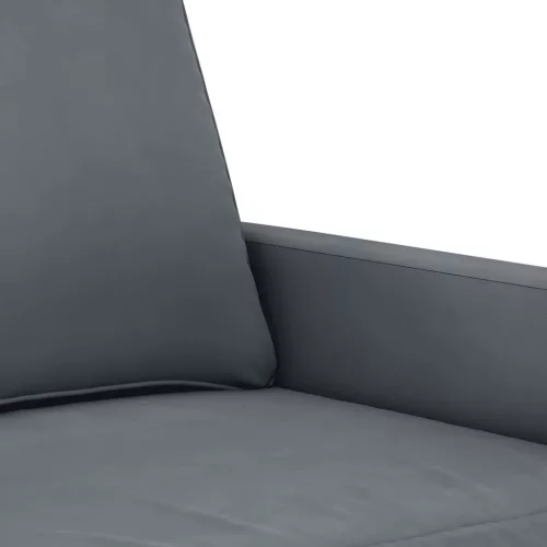  kétszemélyes sötétszürke bársony kanapé 140 cm