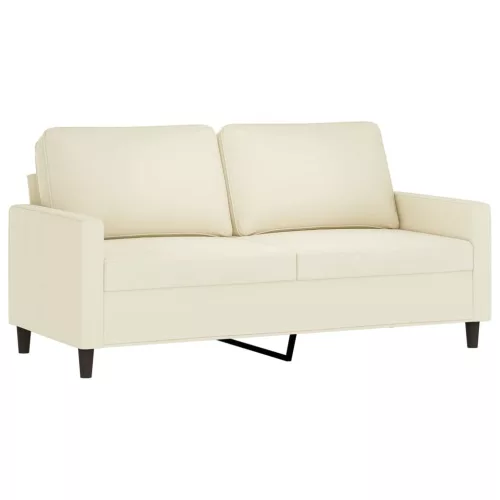  kétszemélyes krémszínű bársony kanapé 140 cm