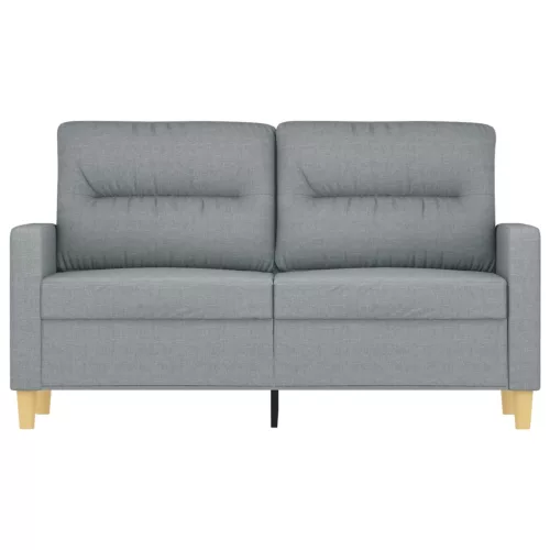  kétszemélyes világosszürke szövetkanapé 120 cm