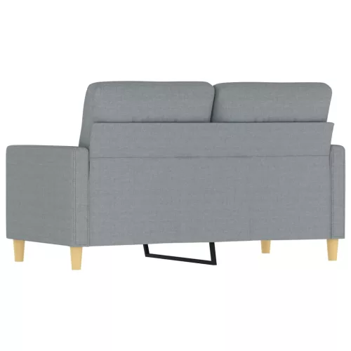  kétszemélyes világosszürke szövetkanapé 120 cm