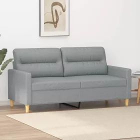  kétszemélyes világosszürke szövetkanapé 140 cm