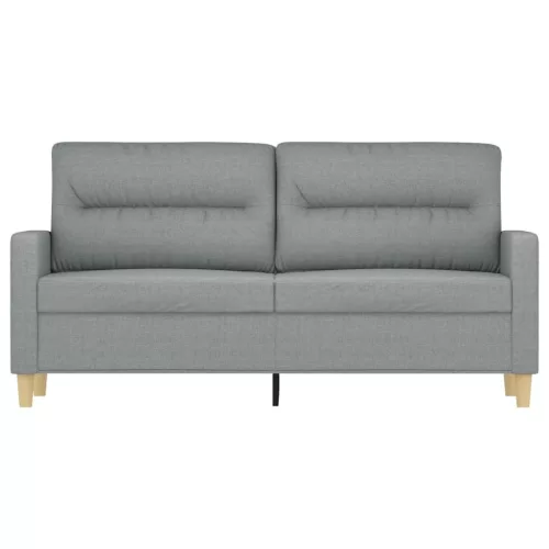  kétszemélyes világosszürke szövetkanapé 140 cm