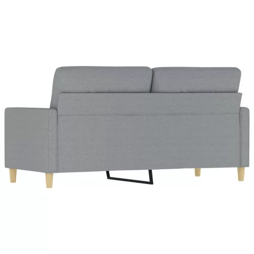  kétszemélyes világosszürke szövetkanapé 140 cm