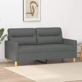  kétszemélyes sötétszürke szövetkanapé 140 cm