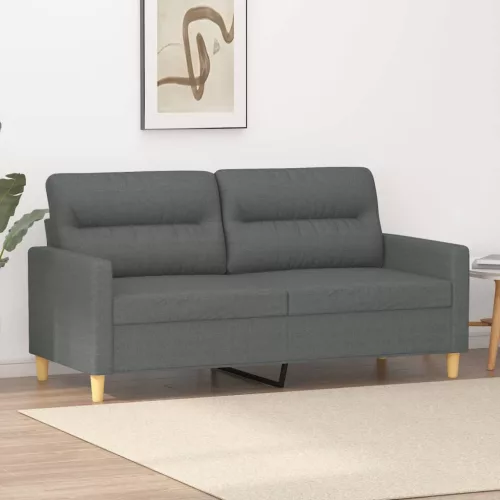  kétszemélyes sötétszürke szövetkanapé 140 cm
