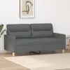  kétszemélyes sötétszürke szövetkanapé 140 cm