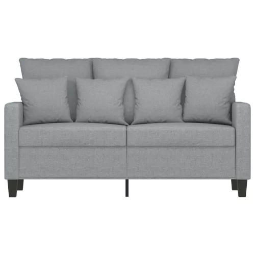  kétszemélyes világosszürke szövetkanapé 120 cm