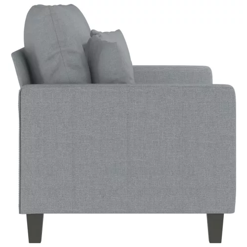  kétszemélyes világosszürke szövetkanapé 120 cm