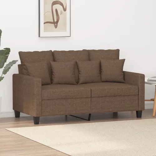  kétszemélyes barna szövetkanapé 120 cm