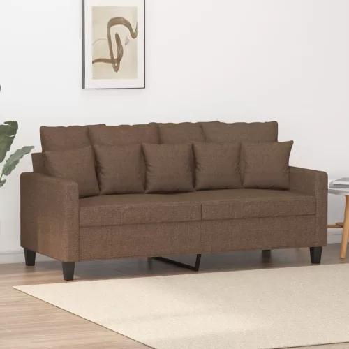  kétszemélyes barna szövetkanapé 140 cm