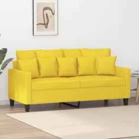  2 személyes világossárga szövet kanapé 140 cm