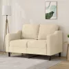 kétszemélyes krémszínű szövetkanapé 120 cm